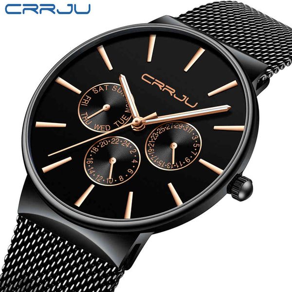 men's watch crrju fashion classic gold quartz stainless steel wrist watches slim business casual luxury clock reloj hombre 210517, Slivery;brown
men's watch crrju fashion classic gold quartz stainless steel wrist watches slim business casual luxury clock reloj hombre 210517, Slivery;brown