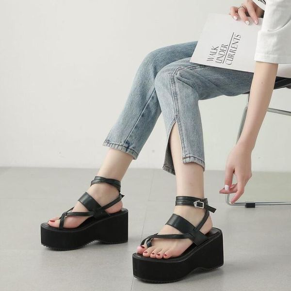 women's platform classic outdoor casual sandals beach shoes 2021 women summer fashion thick bottom height slippers dress, Black
women's platform classic outdoor casual sandals beach shoes 2021 women summer fashion thick bottom height slippers dress, Black