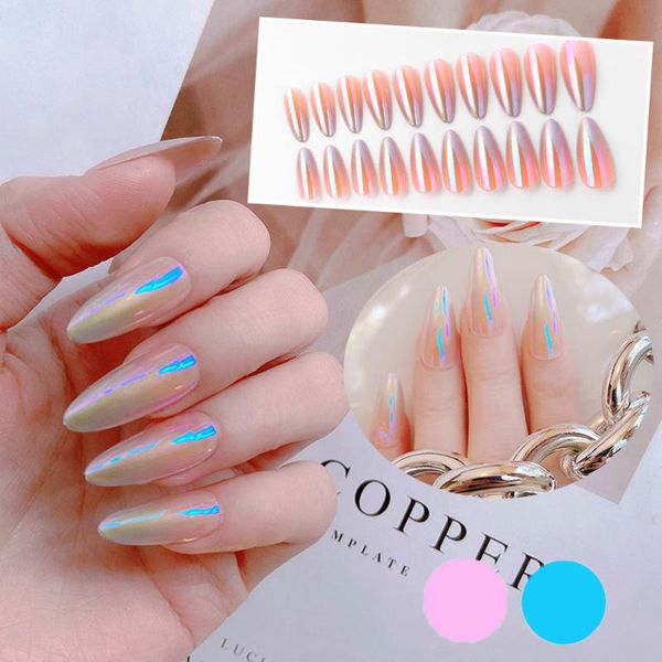 pcs gradient aurora mirror design false nails long stiletto press on wearable full cover fake nail tips tools, Red;gold
pcs gradient aurora mirror design false nails long stiletto press on wearable full cover fake nail tips tools, Red;gold