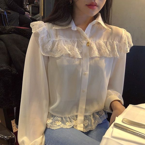 blouses women blouses fashion long sleeve lace stitching ruffle trim loose single breasted lady office vestidos casual elegant a3ip kmpq, White
blouses women blouses fashion long sleeve lace stitching ruffle trim loose single breasted lady office vestidos casual elegant a3ip kmpq, White