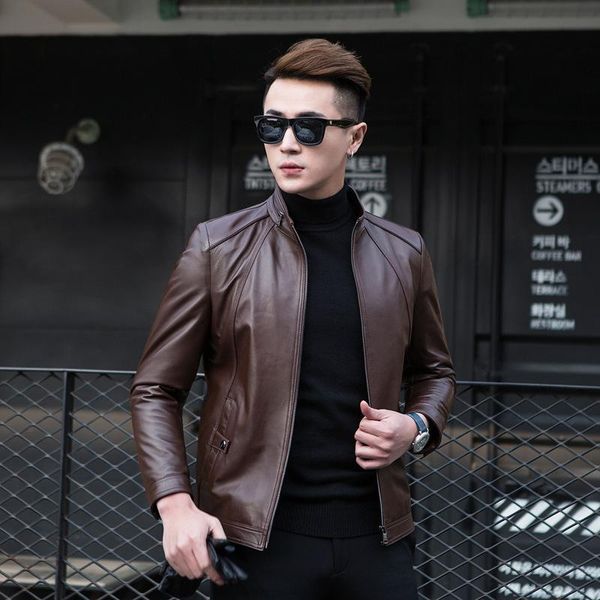 men's leather & faux 2021 genuine jacket men spring autumn sheepskin coat slim fit short motorcycle jackets 1yw61228 kj3922, Black
men's leather & faux 2021 genuine jacket men spring autumn sheepskin coat slim fit short motorcycle jackets 1yw61228 kj3922, Black