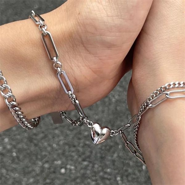 link, chain lovers bracelets attracting magnets, heartbeat, titanium steel ring stacking stitching love lover bracelet, Black
link, chain lovers bracelets attracting magnets, heartbeat, titanium steel ring stacking stitching love lover bracelet, Black