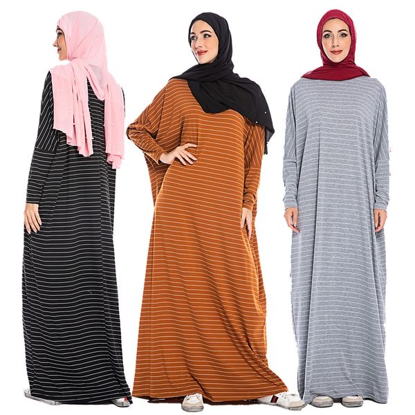 Muslim Dress Women Bat Sleeve Stripes Dubai Abaya Turkey Hijab Caftan Dresses Moroccan Kaftan Vestido De Mujer Robe Longue Femme
Muslim Dress Women Bat Sleeve Stripes Dubai Abaya Turkey Hijab Caftan Dresses Moroccan Kaftan Vestido De Mujer Robe Longue Femme