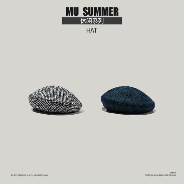 lattice beret female autumn winter thin thousand bird lattice painter versatile temperament british bud hat, Blue;gray
lattice beret female autumn winter thin thousand bird lattice painter versatile temperament british bud hat, Blue;gray