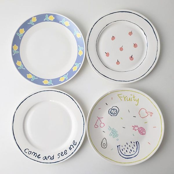 dishes & plates 8 inch lovely ceramic plate dessert breakfast cake flower fruit letters pattern dish home decorations
dishes & plates 8 inch lovely ceramic plate dessert breakfast cake flower fruit letters pattern dish home decorations