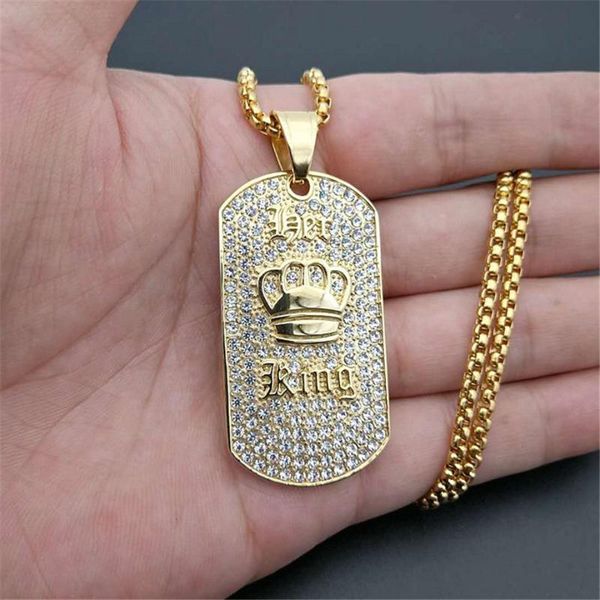 pendant necklaces hip hop king crown necklace stainless steel gold color iced out rhinestone charm with 3mm box chain n1396, Silver
pendant necklaces hip hop king crown necklace stainless steel gold color iced out rhinestone charm with 3mm box chain n1396, Silver