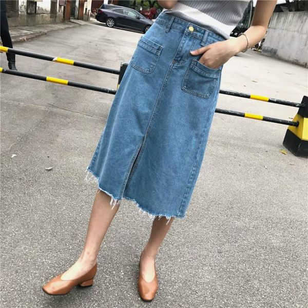 skirts fashion women denim split middle all-match slim ladies vintage empire knee-length pockets summer, Black
skirts fashion women denim split middle all-match slim ladies vintage empire knee-length pockets summer, Black