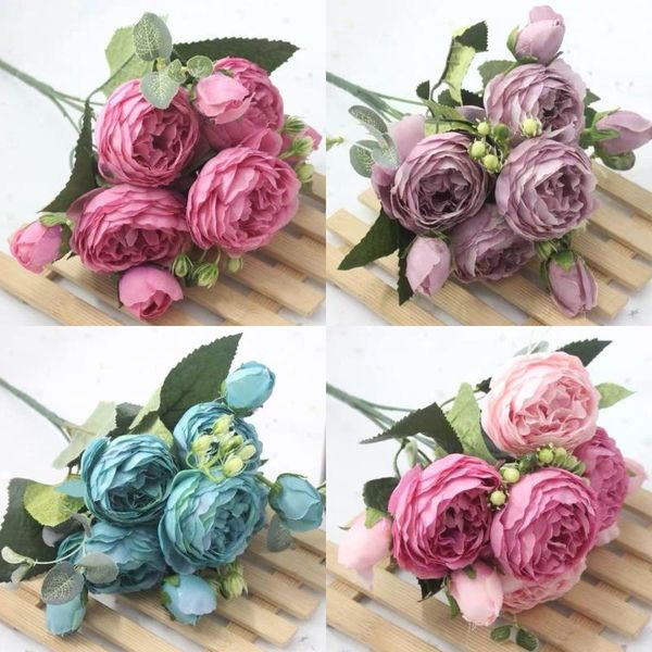 decorative flowers & wreaths 1 bouquet 6 heads artificial peony tea rose camellia silk fake flower flores for diy home garden wedding decora
decorative flowers & wreaths 1 bouquet 6 heads artificial peony tea rose camellia silk fake flower flores for diy home garden wedding decora