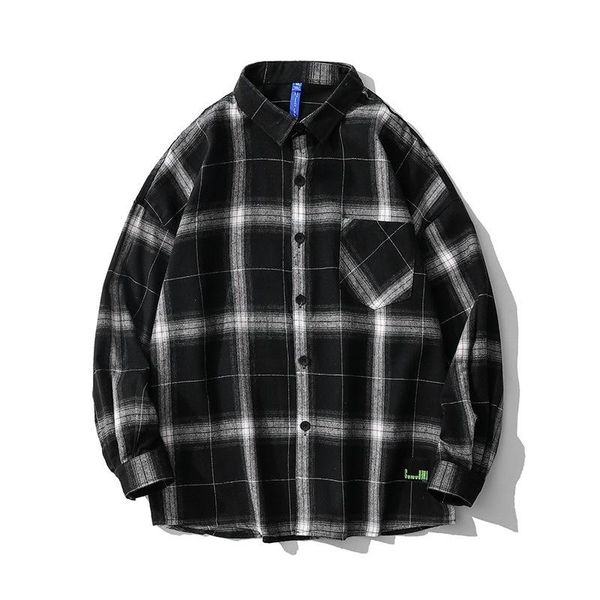 men's casual shirts brushed flannel plaid checkered single patch pocket long sleeve standard-fit thick gingham button down, White;black
men's casual shirts brushed flannel plaid checkered single patch pocket long sleeve standard-fit thick gingham button down, White;black