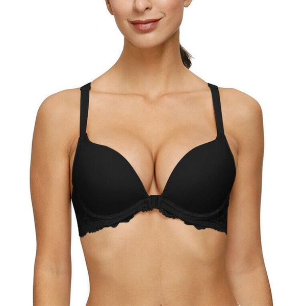 bras vgplay bra front closure lace y-line lingerie underwire plunge unlined brassiere solid black fashion for women, Red;black
bras vgplay bra front closure lace y-line lingerie underwire plunge unlined brassiere solid black fashion for women, Red;black