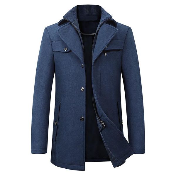 men's wool & blends 2021 winter woolen windbreaker coat solid color single breasted trench slim fit business casual jacket, Black
men's wool & blends 2021 winter woolen windbreaker coat solid color single breasted trench slim fit business casual jacket, Black