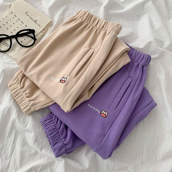 mooirue spring cartoon women sweat embroidered winter elastic high waist legged sports harem pants k4b2, Black;white
mooirue spring cartoon women sweat embroidered winter elastic high waist legged sports harem pants k4b2, Black;white