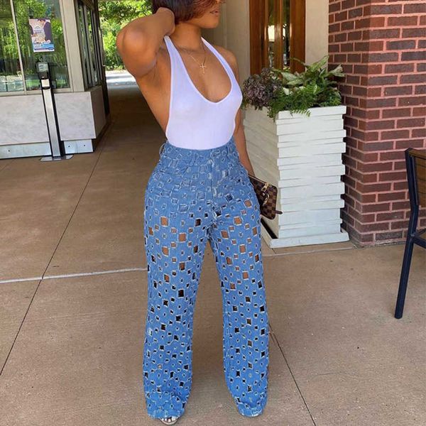 high waist wide leg woman 2021 streetwear loose long blue denim pants leisure ladies vintage hole ripped jeans for women, Black;white
high waist wide leg woman 2021 streetwear loose long blue denim pants leisure ladies vintage hole ripped jeans for women, Black;white