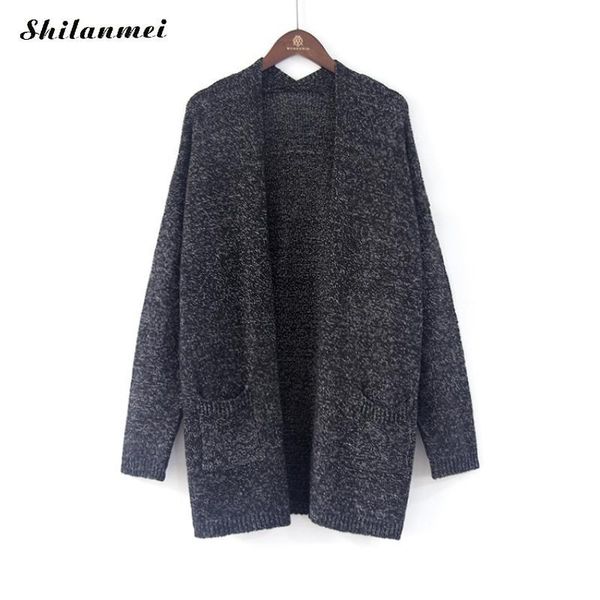 women's sweaters long cardigan women sleeve knitted sweater cardigans 2021 autumn winter warm casual loose coat female outwear, White;black
women's sweaters long cardigan women sleeve knitted sweater cardigans 2021 autumn winter warm casual loose coat female outwear, White;black