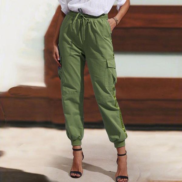 women's pants & capris solid narrow feet side pockets cargo women sweatpants elastic high waist loose casual sport female streetwear sa, Black;white
women's pants & capris solid narrow feet side pockets cargo women sweatpants elastic high waist loose casual sport female streetwear sa, Black;white