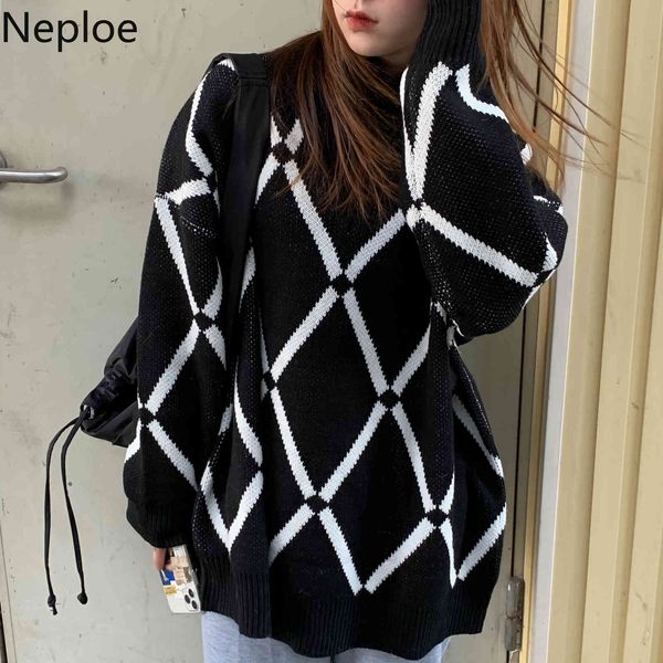 neploe black sweater winter clothes women oversized outwear harajuku bf korean plaid knitted pullovers sueter mujer coat femme 210422, White;black
neploe black sweater winter clothes women oversized outwear harajuku bf korean plaid knitted pullovers sueter mujer coat femme 210422, White;black