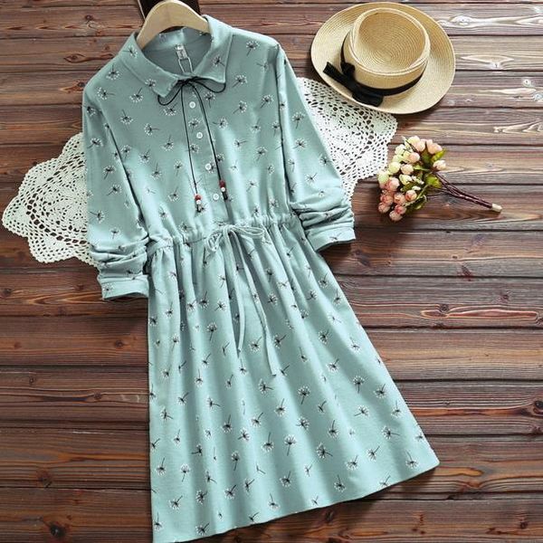 casual dresses 2021 japanese preppy style spring women cute dress pink green lace up female vestidos long sleeve kawaii fresh ae757, Black;gray