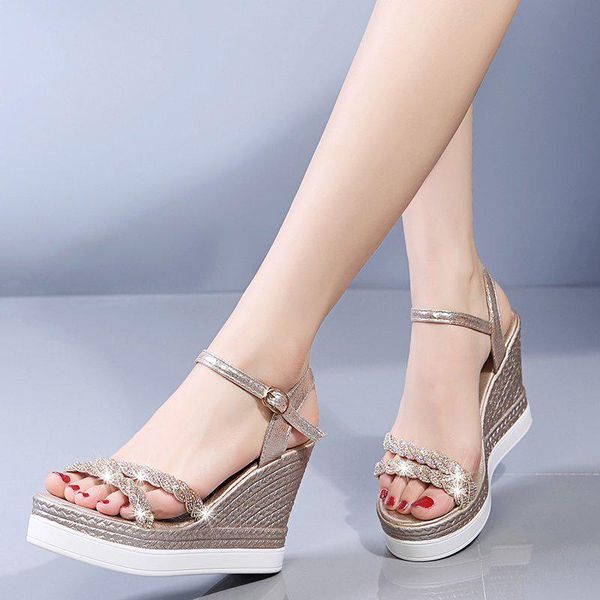sandals 2021 wedges crystal woman fashion summer women's ankle buckle strap shoes for female footwear peep toe, Black
sandals 2021 wedges crystal woman fashion summer women's ankle buckle strap shoes for female footwear peep toe, Black