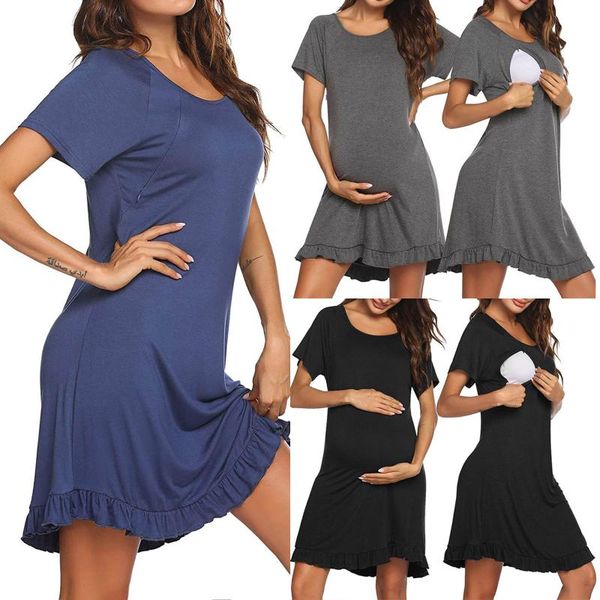 maternity dresses fashion solid short sleeve breast-feeding pregnant woman dress zwangerschaps jurk vestidos maternidad pregnat, White
maternity dresses fashion solid short sleeve breast-feeding pregnant woman dress zwangerschaps jurk vestidos maternidad pregnat, White