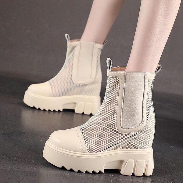 rimocy hidden heels summer mesh boots women breathable chunky platform ankle female thick bottom high casual shoes, Black
rimocy hidden heels summer mesh boots women breathable chunky platform ankle female thick bottom high casual shoes, Black