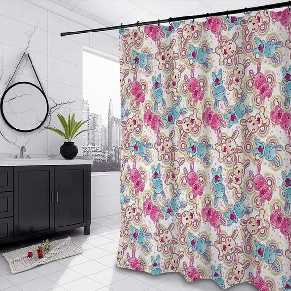 anime shower curtain liner 108" w x 72" l, childish pattern with colorful and happy kawaii characters holding pink hearts stars
anime shower curtain liner 108" w x 72" l, childish pattern with colorful and happy kawaii characters holding pink hearts stars