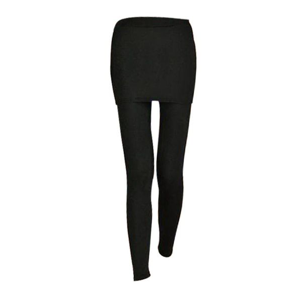 women's leggings two in one with attached mini skirt elastic waistband casual skinny pants (black)
women's leggings two in one with attached mini skirt elastic waistband casual skinny pants (black)