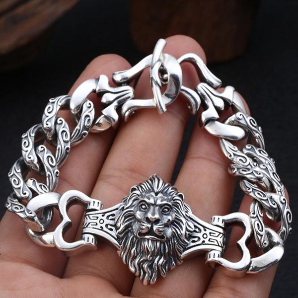 creative lion charm bracelets bangle 100% real 925 sterling silver men bracelet fine jewelry unique gifts link, chain, Black
creative lion charm bracelets bangle 100% real 925 sterling silver men bracelet fine jewelry unique gifts link, chain, Black