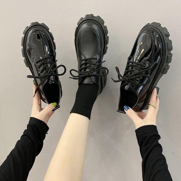 dress shoes women lace up platform harajuku students patent leather casual lolita thick sole girls oxford, Black
dress shoes women lace up platform harajuku students patent leather casual lolita thick sole girls oxford, Black