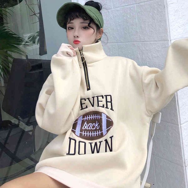 women's hoodies & sweatshirts female embroidery loose harajuku oversize pullovers sweatshirt for autumn zip up female hoodies m1cc, Black
women's hoodies & sweatshirts female embroidery loose harajuku oversize pullovers sweatshirt for autumn zip up female hoodies m1cc, Black