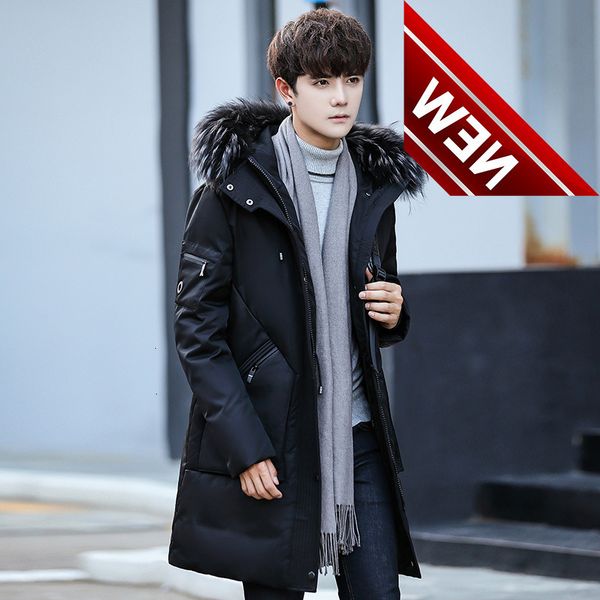 2021 simple new winter thick down mid length hooded jacket men's loose stand-up collar bread suit trendy brand top, Black
2021 simple new winter thick down mid length hooded jacket men's loose stand-up collar bread suit trendy brand top, Black