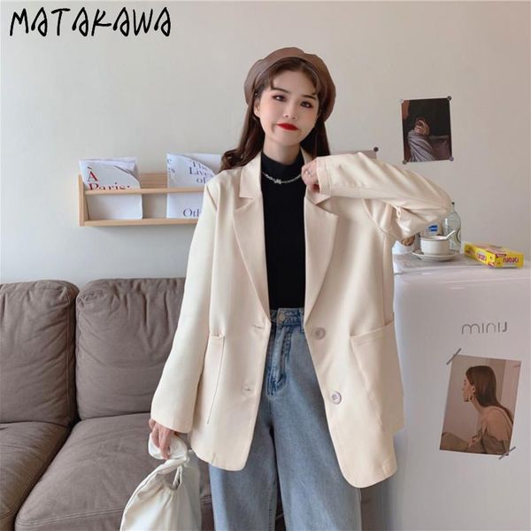 women's suits & blazers matakawa autumn korean loose candy casual elegant midi woman jacket solid notched long sleeve blazer femme, White;black
women's suits & blazers matakawa autumn korean loose candy casual elegant midi woman jacket solid notched long sleeve blazer femme, White;black