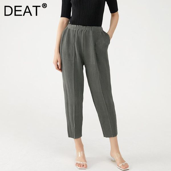 women's pants & capris women's woman pleated pencil gray solid elastic high waist drape nine length casual style 2022 autumn fashi, Black;white
women's pants & capris women's woman pleated pencil gray solid elastic high waist drape nine length casual style 2022 autumn fashi, Black;white
