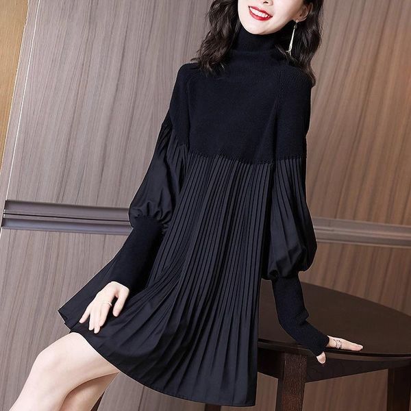casual dresses winter fall fashion women clothing , woman turtleneck knit patchwork sweater dress korean womens knitted, Black;gray
casual dresses winter fall fashion women clothing , woman turtleneck knit patchwork sweater dress korean womens knitted, Black;gray