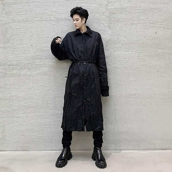 men's casual shirts men pleated fabric vintage fashion long sleeve shirt male women japan karajuku streetwear gothic dress, White;black
men's casual shirts men pleated fabric vintage fashion long sleeve shirt male women japan karajuku streetwear gothic dress, White;black
