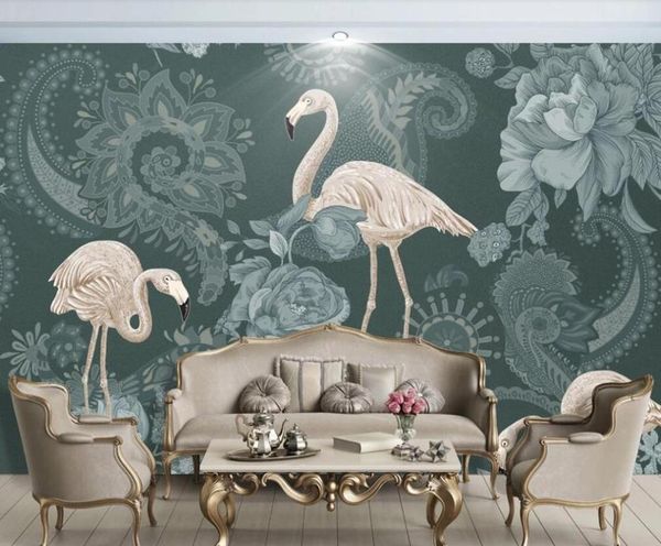 wallpapers custom large 3d mural wallpaper luxury retro flamingo european background wall flowers
wallpapers custom large 3d mural wallpaper luxury retro flamingo european background wall flowers