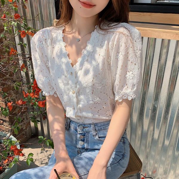 women's blouses & shirts women summer 2021 v-neck shirt short sleeve lace 6275#, White
women's blouses & shirts women summer 2021 v-neck shirt short sleeve lace 6275#, White