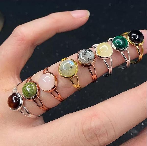 10mm 12mm healing natural stone crystal rings small round open adjustable amethysts lapis pink quartz women ring party wedding jewelry, Golden;silver
10mm 12mm healing natural stone crystal rings small round open adjustable amethysts lapis pink quartz women ring party wedding jewelry, Golden;silver