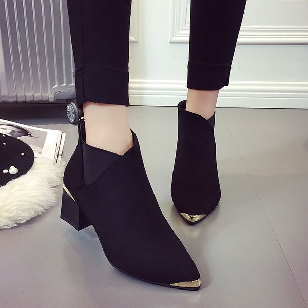 boots fashion women short martin ankle autumn pointed metal elegant casual shoes woman non-slip 4rn1, Black
boots fashion women short martin ankle autumn pointed metal elegant casual shoes woman non-slip 4rn1, Black