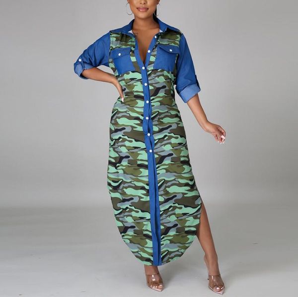 casual dresses 2021 autumn winter camouflage printed dress full sleeve single breasted turn down collar high waist elegant long, Black;gray
casual dresses 2021 autumn winter camouflage printed dress full sleeve single breasted turn down collar high waist elegant long, Black;gray