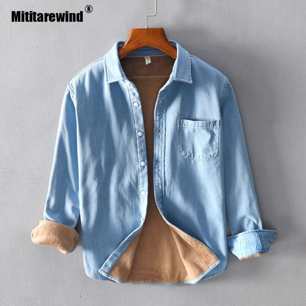 men's casual shirts autumn winter denim shirt men long sleeves solid fleece mens washed jeans cotton breathable korean clothes, White;black
men's casual shirts autumn winter denim shirt men long sleeves solid fleece mens washed jeans cotton breathable korean clothes, White;black