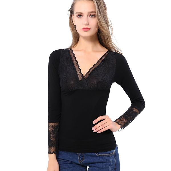 winter thin thermal underwear seamless bodysuits for women lace warm long sleeves v-neck womens lingerie underwear & sleepwears, Black;pink
winter thin thermal underwear seamless bodysuits for women lace warm long sleeves v-neck womens lingerie underwear & sleepwears, Black;pink