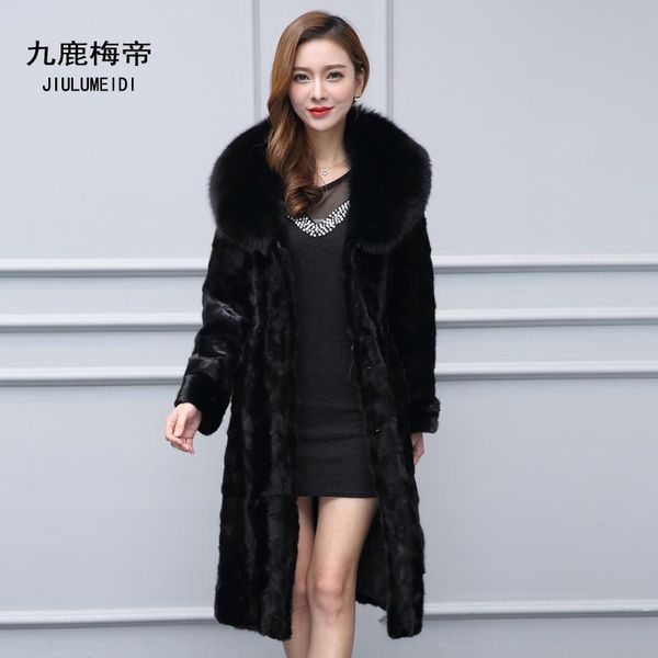 women's fur & faux mink coat, women long 2021 style, coat large size, imported collar, haining, Black
women's fur & faux mink coat, women long 2021 style, coat large size, imported collar, haining, Black