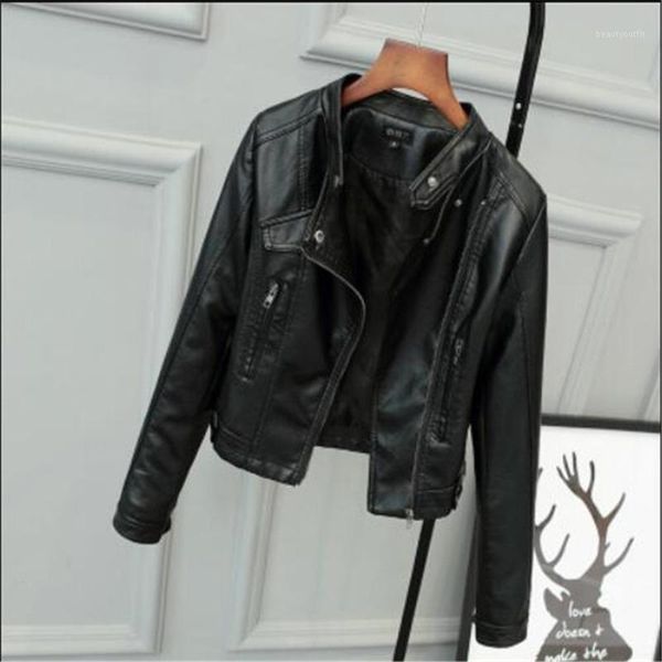 short pu faux leather zipper jacket slim solid lady petite streetwear forextolux 2021 large spring fashion women women's &, Black
short pu faux leather zipper jacket slim solid lady petite streetwear forextolux 2021 large spring fashion women women's &, Black