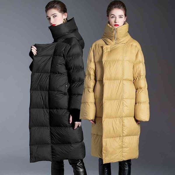 high end thickened down jacket 2021 winter new mid length over knee large white duck for women, Black
high end thickened down jacket 2021 winter new mid length over knee large white duck for women, Black