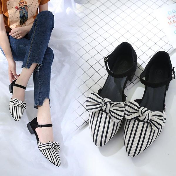 sandals spring summer women's shoes korean style buckle pointed bow tie slippers baotou flat %20, Black
sandals spring summer women's shoes korean style buckle pointed bow tie slippers baotou flat %20, Black