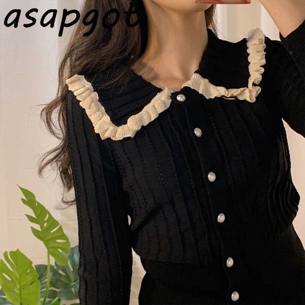 french chic vintage sweet turn down collar cardigan sweater women single breasted slim autumn winter knitted bottom wild 210610, White
french chic vintage sweet turn down collar cardigan sweater women single breasted slim autumn winter knitted bottom wild 210610, White