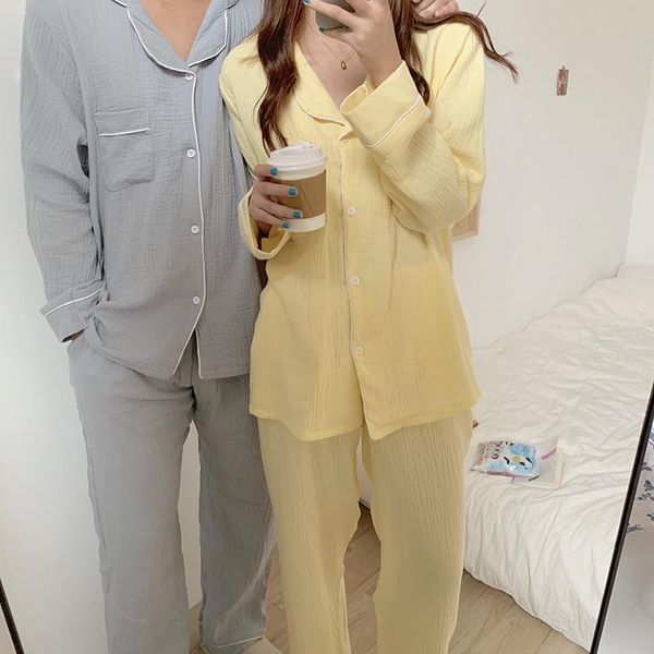 men's sleepwear men and women cotton solid pajamas plus size loose pijama mujer couple household women's wear, Black;brown
men's sleepwear men and women cotton solid pajamas plus size loose pijama mujer couple household women's wear, Black;brown
