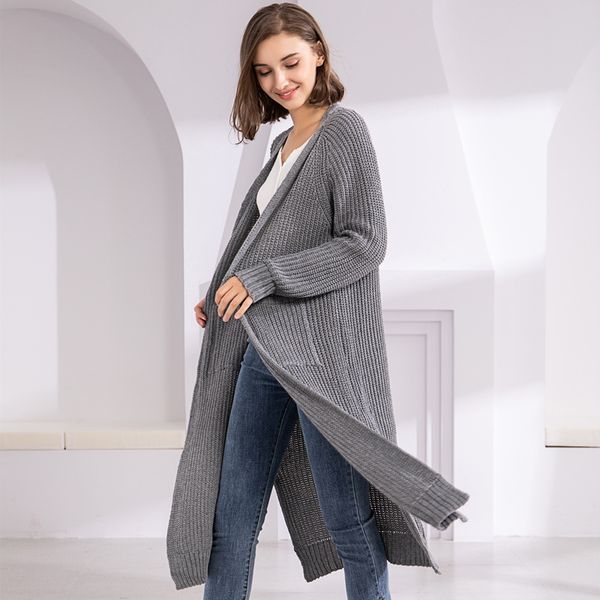 autumn winter women's long sweaters korean style solid multi colors casual cardigan side slit 210513, White
autumn winter women's long sweaters korean style solid multi colors casual cardigan side slit 210513, White