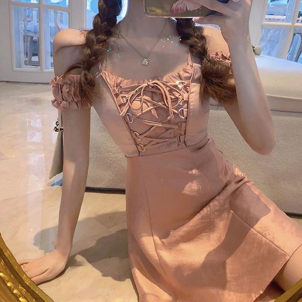 retro sling tight waist short sleeve off shoulder strap women summer court outfit princess dress casual dresses, Black;gray
retro sling tight waist short sleeve off shoulder strap women summer court outfit princess dress casual dresses, Black;gray