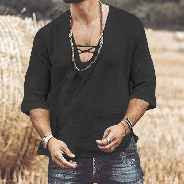 men's t-shirts ethnic style t shirt fashion summer casual tie-in sleeves drawstring cotton male t-shirt basic harajuku hawaii holiday t, White;black
men's t-shirts ethnic style t shirt fashion summer casual tie-in sleeves drawstring cotton male t-shirt basic harajuku hawaii holiday t, White;black
